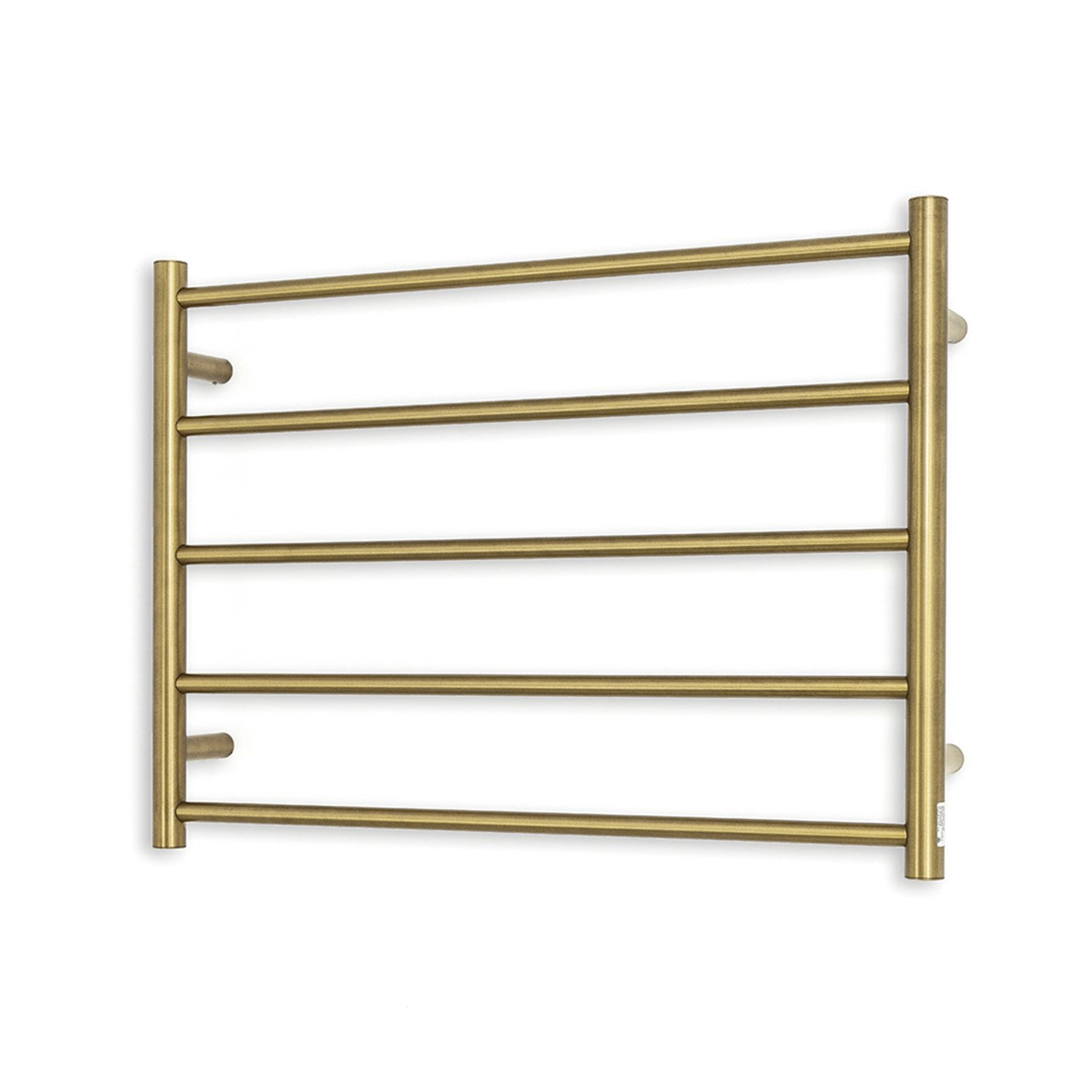 Brushed Gold 750 x 550mm Rnd Heated Towel Rail RIGHT