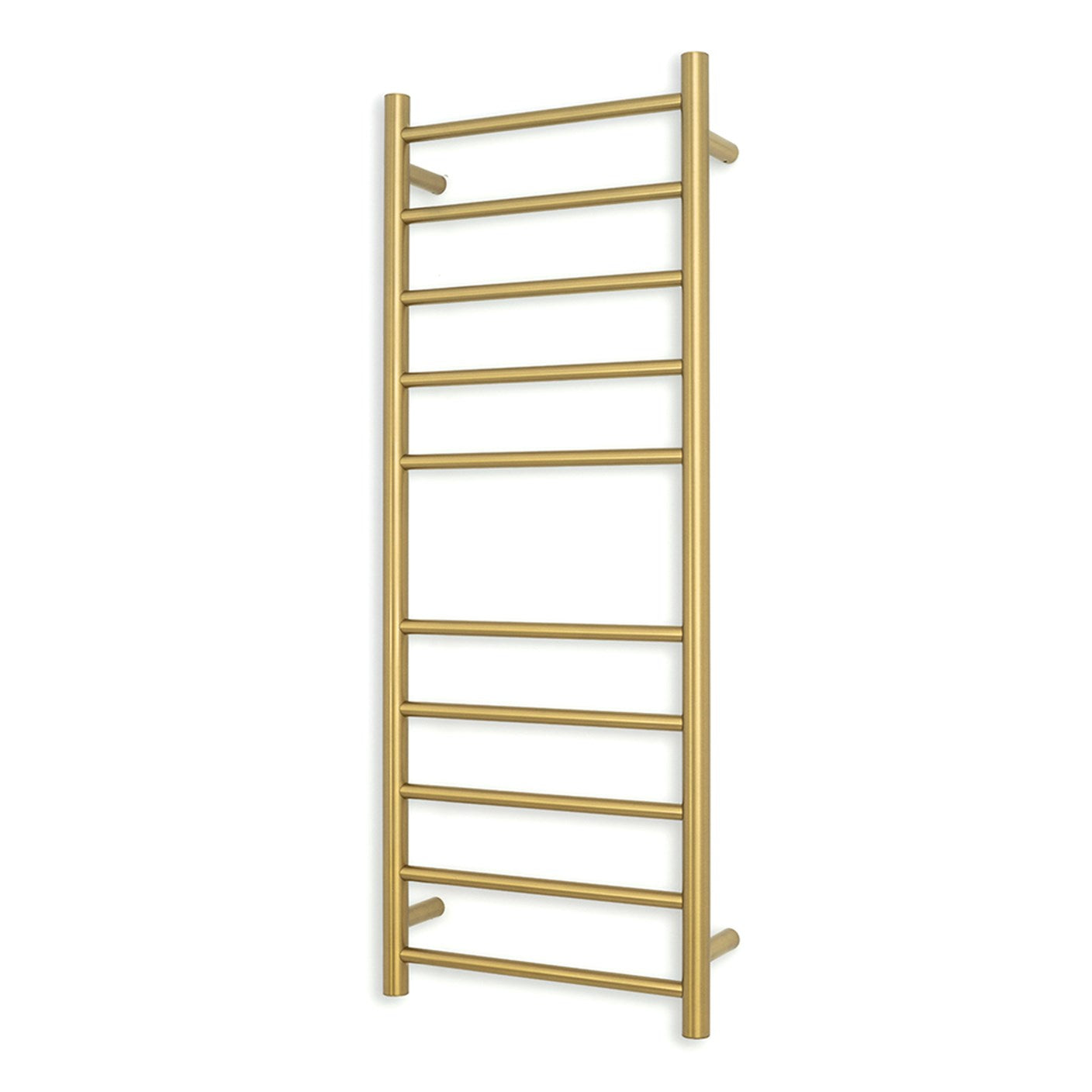 Brushed Gold 430 x 1100mm Rnd Heated Towel Rail RIGHT