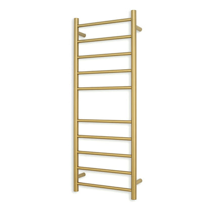 Brushed Gold 430 x 1100mm Rnd Heated Towel Rail RIGHT