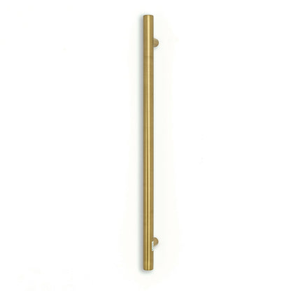 Vertical Single Heated Towel Rail 40 x 950mm Brushed Gold