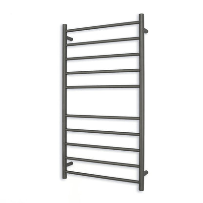 Gun Metal Grey 600 x 1100mm Rnd Heated Towel Rail LEFT