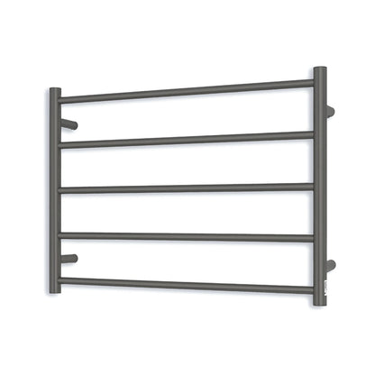 Gun Metal Grey 750 x 550mm Rnd Heated Towel Rail LEFT