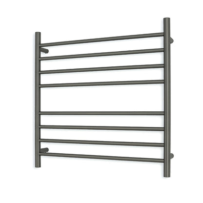 Gun Metal Grey 750 x 750mm Rnd Heated Towel Rail LEFT