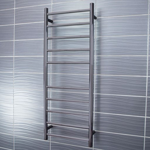 Gun Metal Grey 430 x 1100mm Rnd Heated Towel Rail LEFT