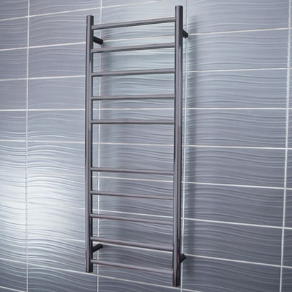 Gun Metal Grey 430 x 1100mm Rnd Heated Towel Rail LEFT