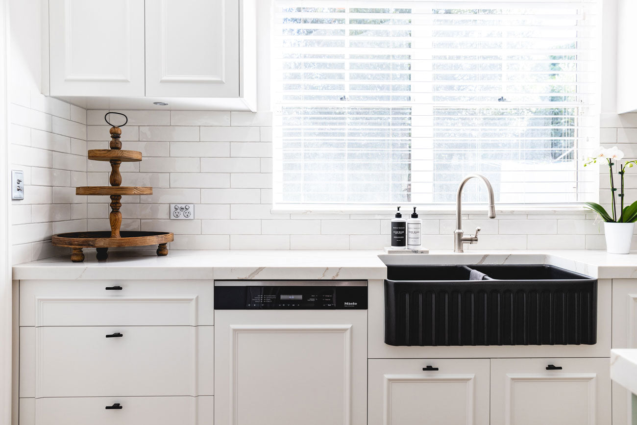 KIT - Novi 85x46 Fireclay Butler Sink (Overflow) – Matte Black