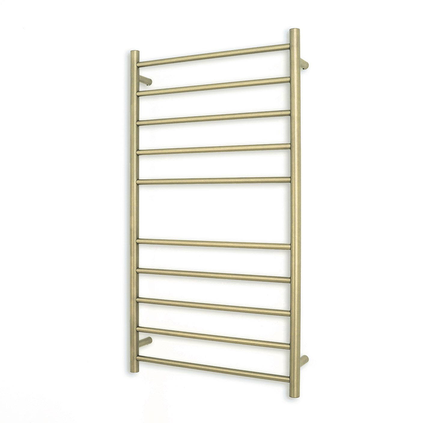 Light Gold 600 x 1100mm Rnd Heated Towel Rail RIGHT