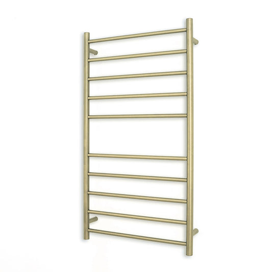 Light Gold 600 x 1100mm Rnd Heated Towel Rail RIGHT