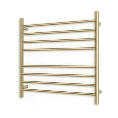 Light Gold 750 x 750mm Rnd Heated Towel Rail LEFT