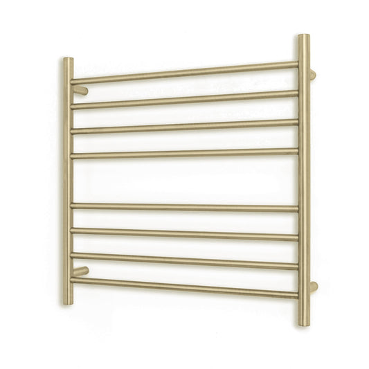 Light Gold 750 x 750mm Rnd Heated Towel Rail LEFT