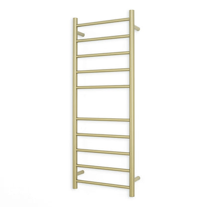 Light Gold 430 x 1100mm Rnd Heated Towel Rail LEFT