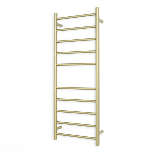 Light Gold 430 x 1100mm Rnd Heated Towel Rail LEFT