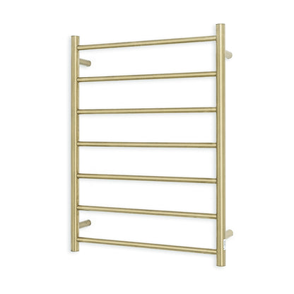 Light Gold 600 x 800mm Rnd Heated Towel Rail LEFT
