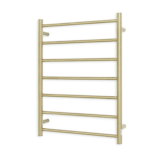 Light Gold 600 x 800mm Rnd Heated Towel Rail LEFT