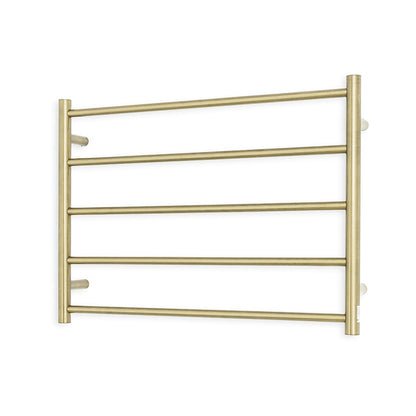Light Gold 750 x 550mm Rnd Heated Towel Rail LEFT