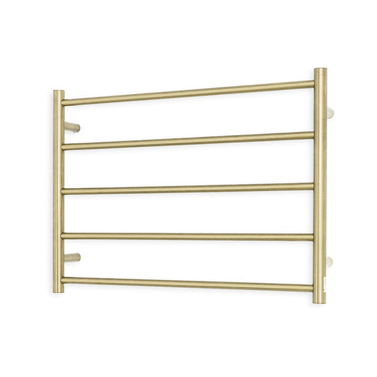 Light Gold 750 x 550mm Rnd Heated Towel Rail LEFT