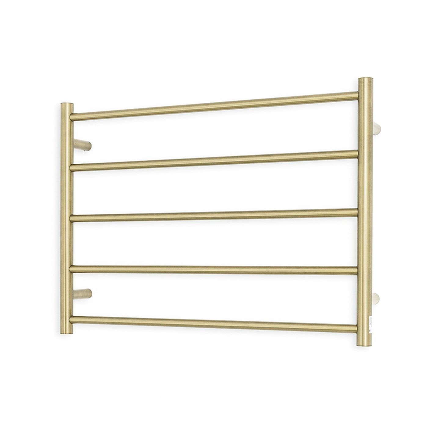 Light Gold 750 x 550mm Rnd Heated Towel Rail RIGHT