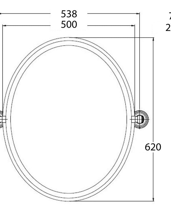 Mayer Oval Mirror - Brushed Brass