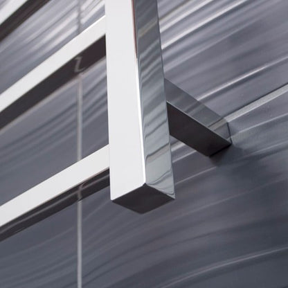 Polished 800 x 1000mm Squ Heated Towel Rail LEFT