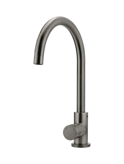 Round Gooseneck Kitchen Mixer Tap - Pinless Handle