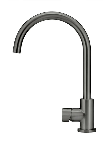 Round Gooseneck Kitchen Mixer Tap - Pinless Handle