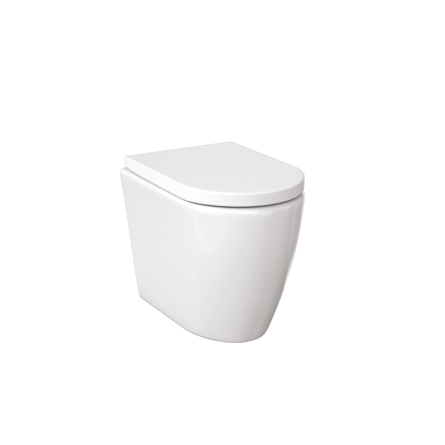 Narva Rimless Floor Pan with Thick seat, Geberit Inwall Cistern & ABS Button