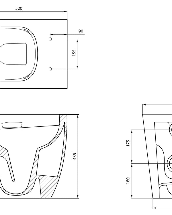 Narva Rimless Floor Pan with Thin Seat & Pan Bend