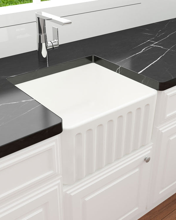 Novi 50x46 Fireclay Butler Sink - Matte White