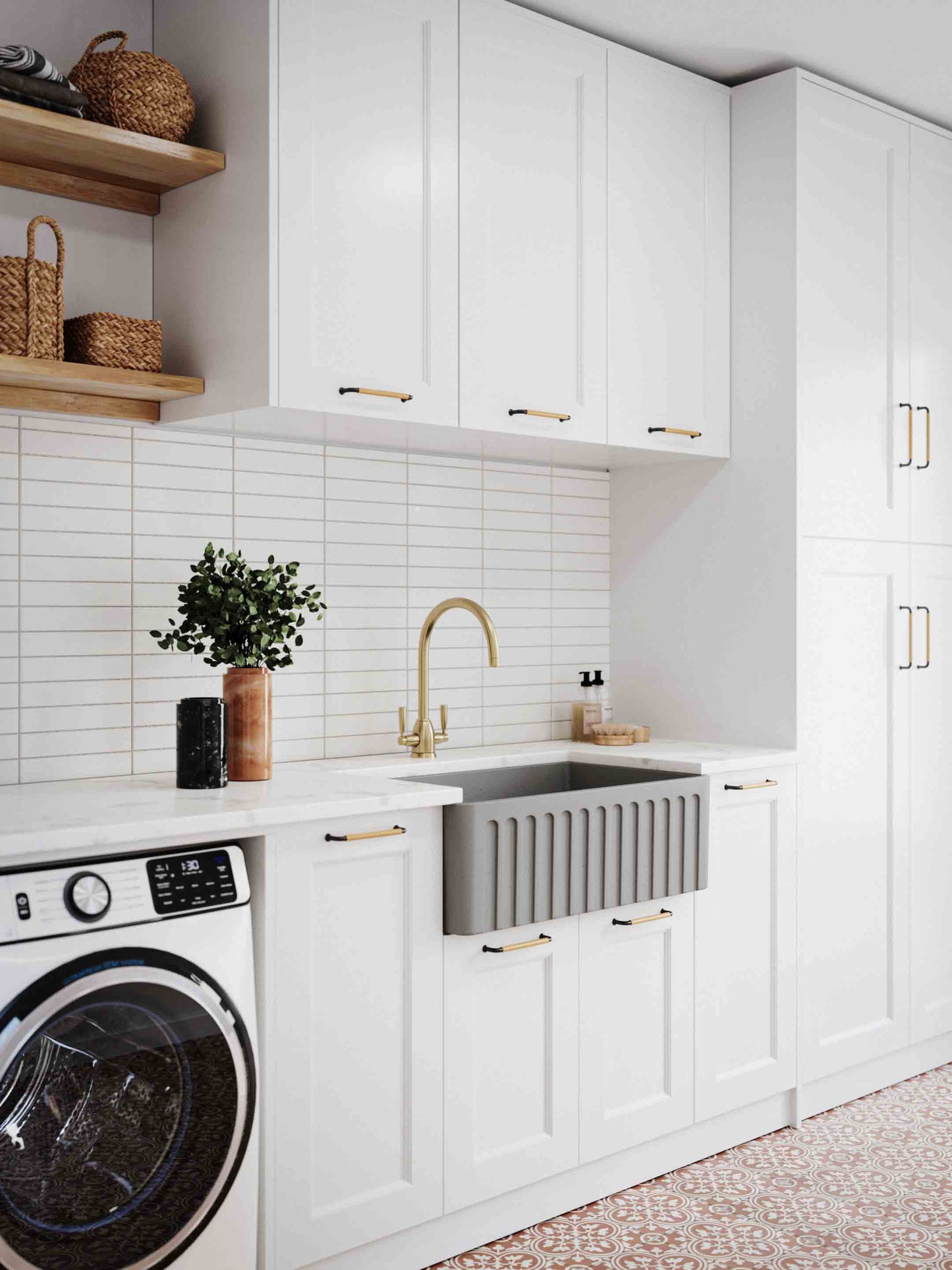 KIT - Novi 75x46 Fireclay Butler Sink (Overflow) – Concrete