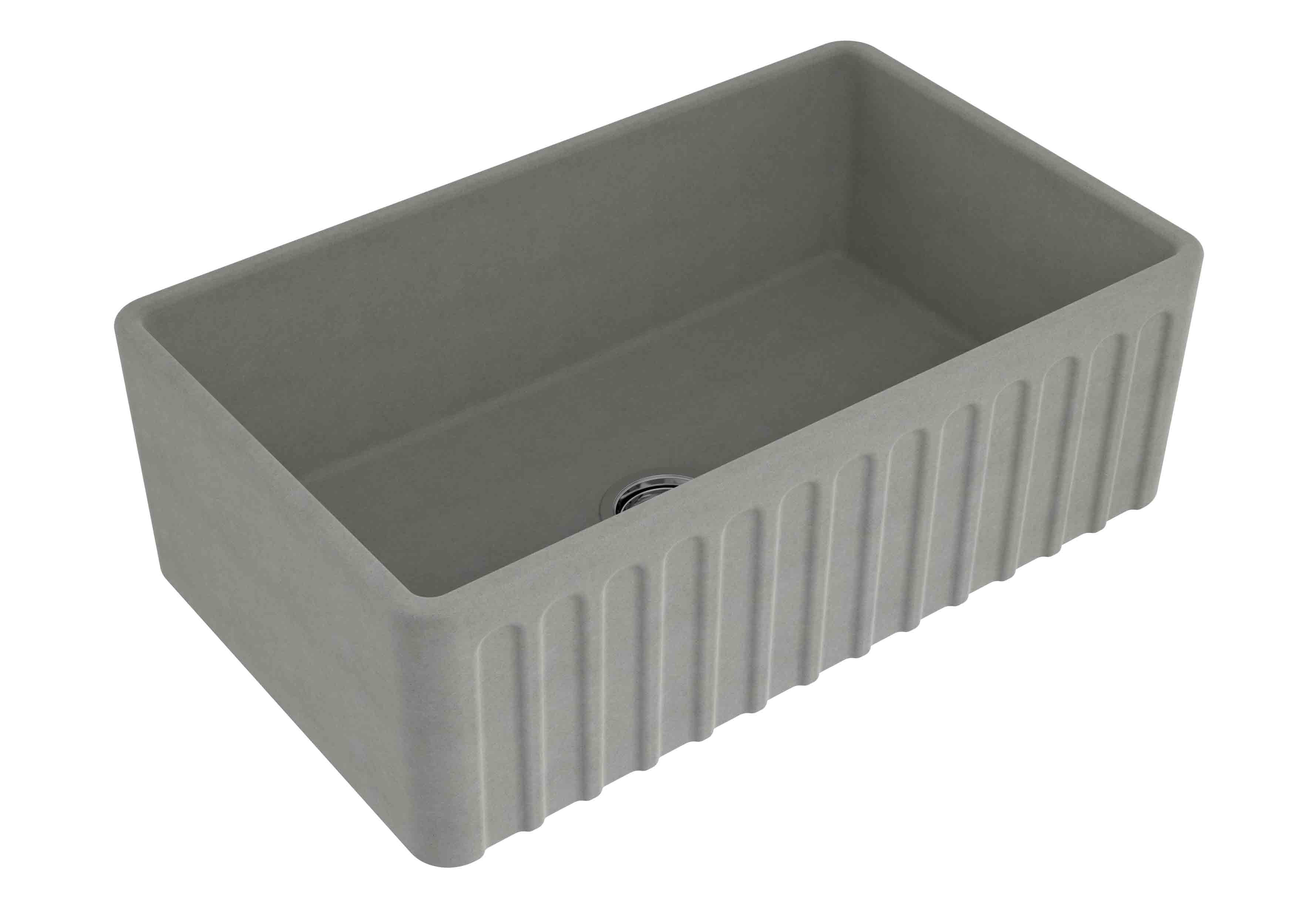 KIT - Novi 75x46 Fireclay Butler Sink (Overflow) – Concrete
