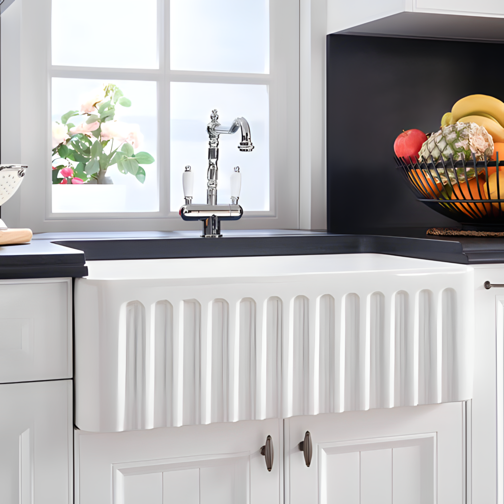 KIT - Novi 75x46 Fireclay Butler Sink (Overflow) – Gloss White