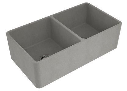Novi 85x46 Double Bowl Fireclay Butler Sink - Concrete