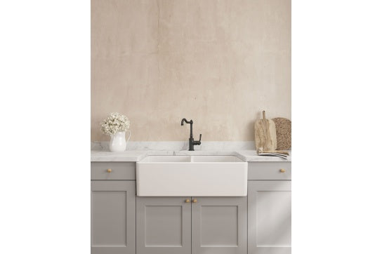 KIT - Novi 85x46 Fireclay Butler Sink (Overflow) – Matte White