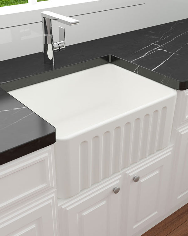Novi 60x46 Fireclay Butler Sink - Matte White