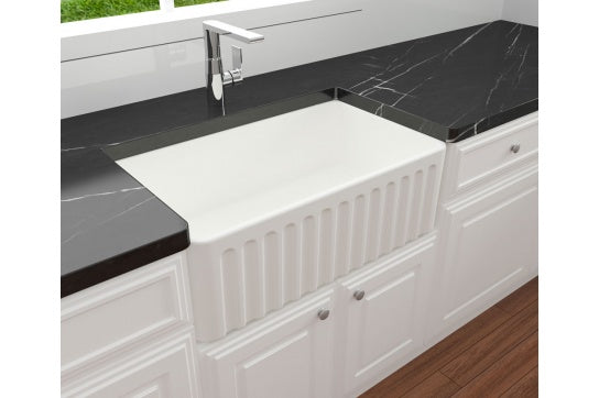 Novi 75x46 Fireclay Butler Sink - Matte White