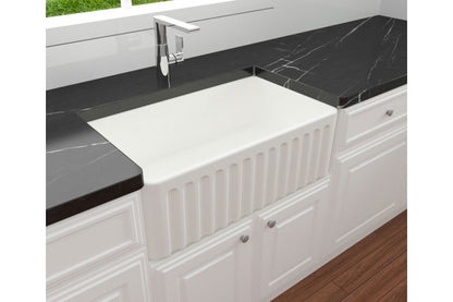 Novi 75x46 Fireclay Butler Sink - Matte White