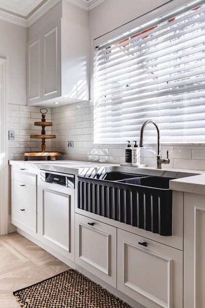 KIT - Novi 85x46 Fireclay Butler Sink (Overflow) – Matte Black