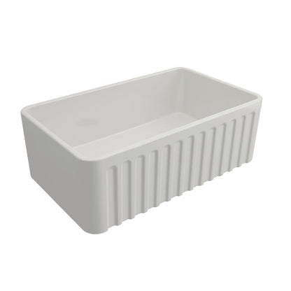 KIT - Novi 75x46 Fireclay Butler Sink (Overflow) – Gloss White