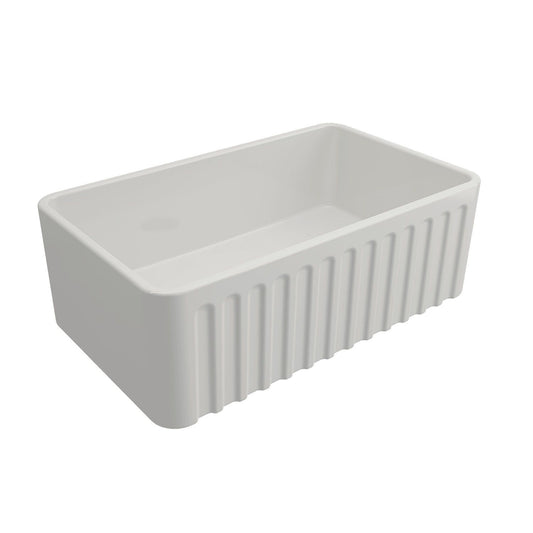 KIT - Novi 75x46 Fireclay Butler Sink (Overflow) – Gloss White