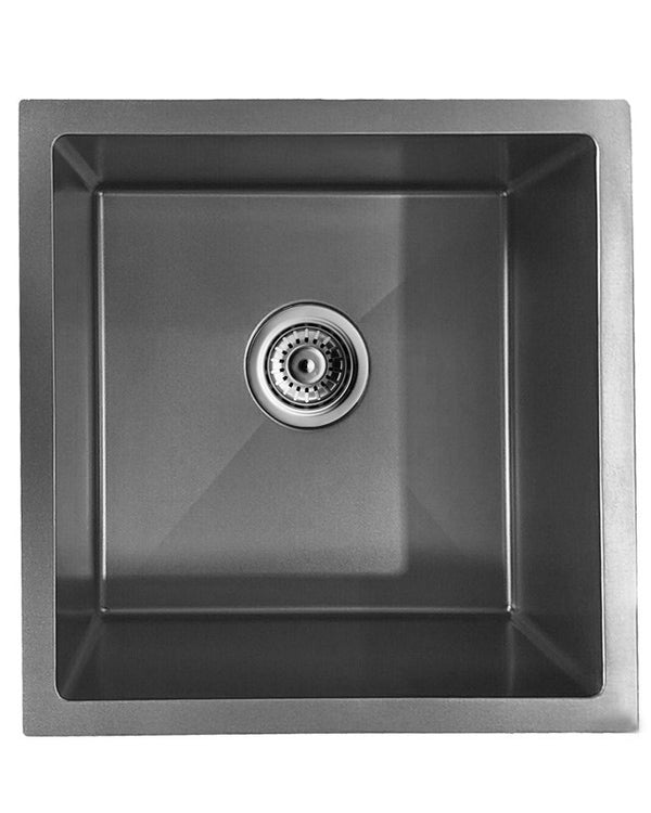 440x440x205mm Dark Grey Stainless Steel Single Bowl Kitchen Sink