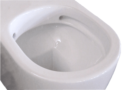 Narva Rimless Floor Pan with thin seat, Geberit Inwall Cistern & ABS Button