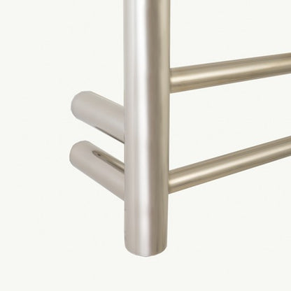 Polished 900 x 750mm Rnd Heated Towel Rail LEFT