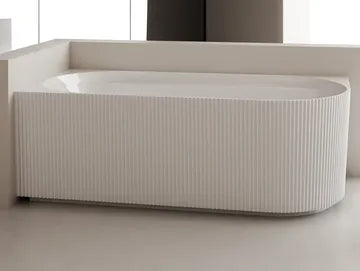 Pavilion Ribbed1500mm Left Hand Corner Fit Bath Tub