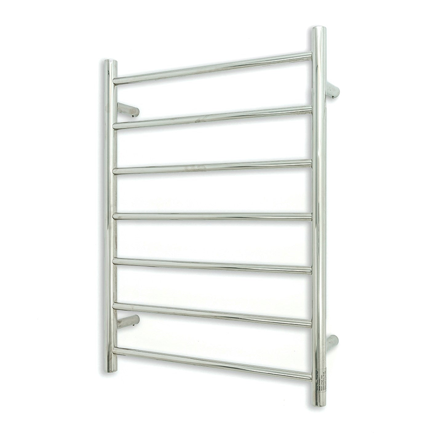 Low Voltage Polished 600 x 800mm Rnd Heated Towel Rail RIGHT