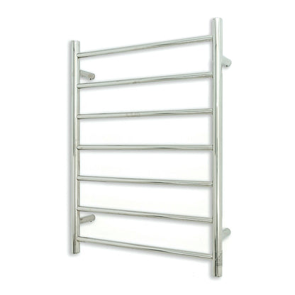 Polished 600 x 800mm Rnd Heated Towel Rail RIGHT