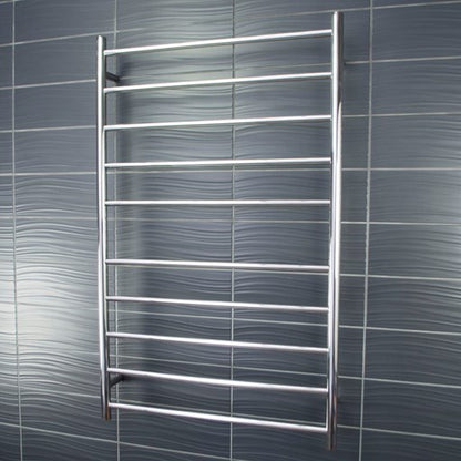 Polished 750 x 1200mm Rnd Heated Towel Rail RIGHT