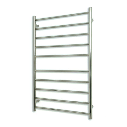 Polished 750 x 1200mm Rnd Heated Towel Rail LEFT