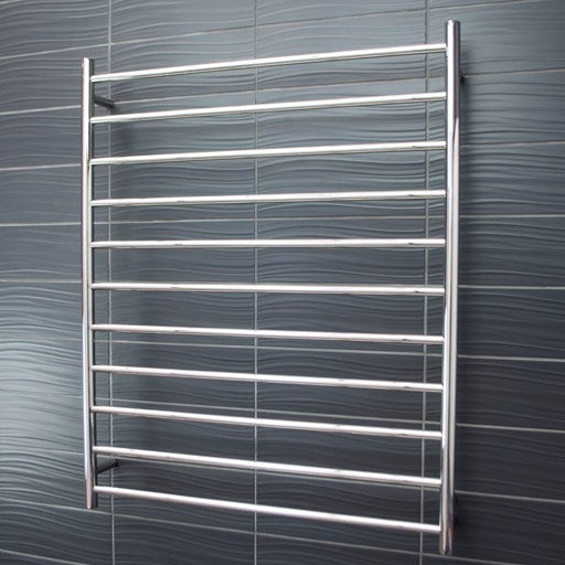 Polished 900 x 1100mm Rnd Heated Towel Rail RIGHT