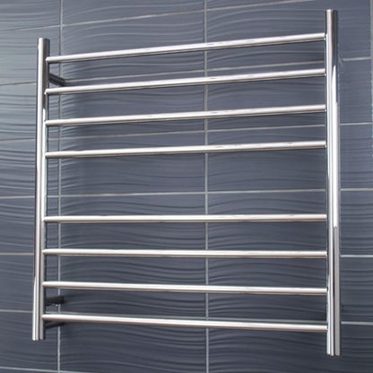 Polished 750 x 750mm Rnd Heated Towel Rail LEFT