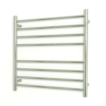 Polished 750 x 750mm Rnd Heated Towel Rail RIGHT